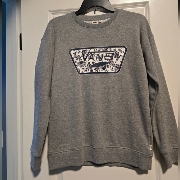 Vans Sweaters - NWOT Vans Women's Gray Crewneck Sweater with Floral Logo